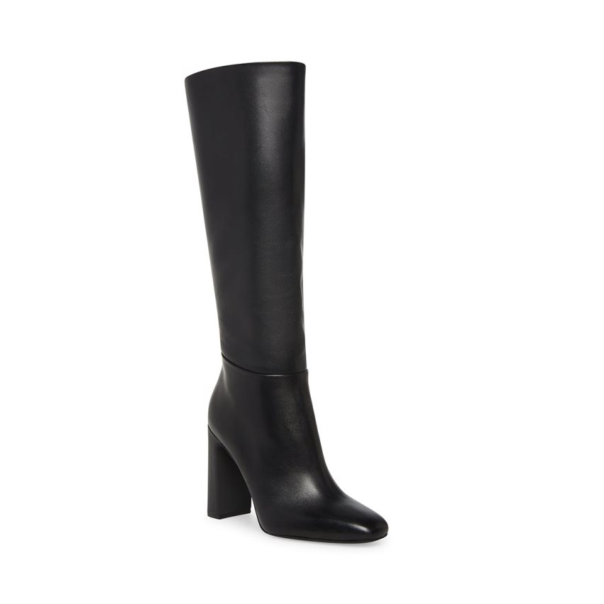 Botas Hasta La Rodilla Steve Madden Ally Cuero Mujer Negras | ES HA128E